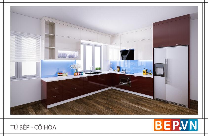 Tủ bếp Acrylic cô Hoa