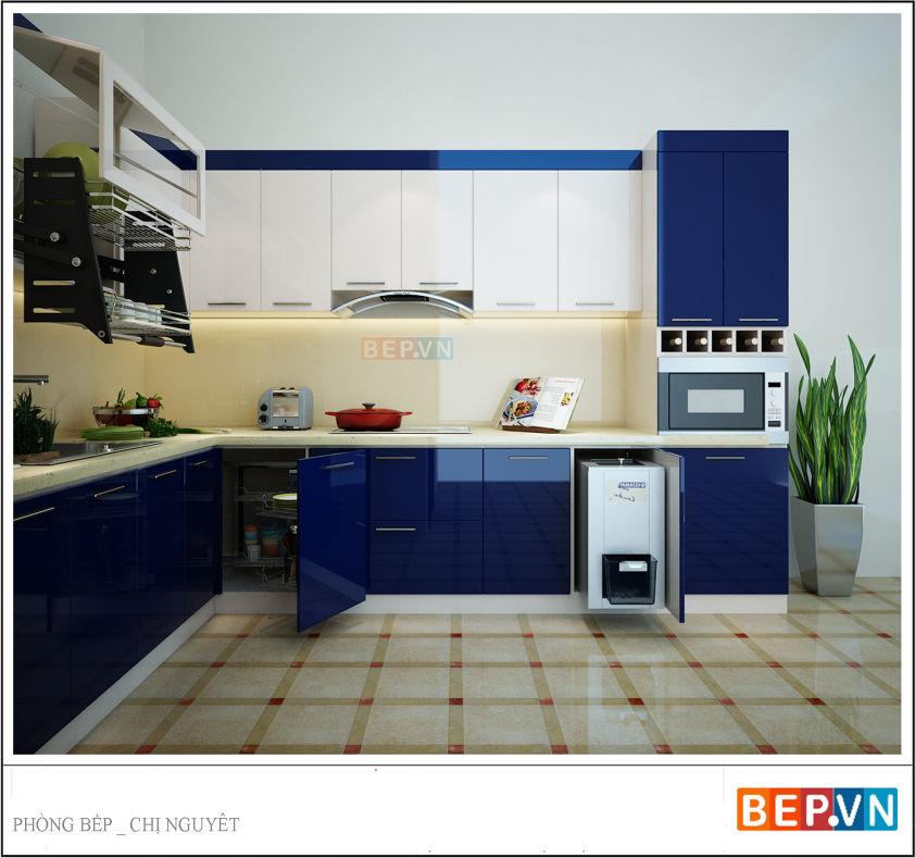 Tủ bếp Acrylic chị Nguyệt Anh