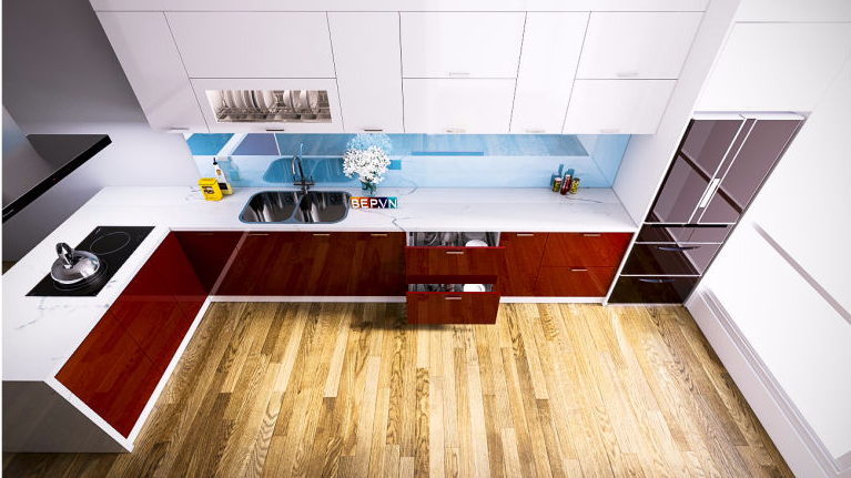 Tủ bếp Acrylic chú Nội - Tây hồ