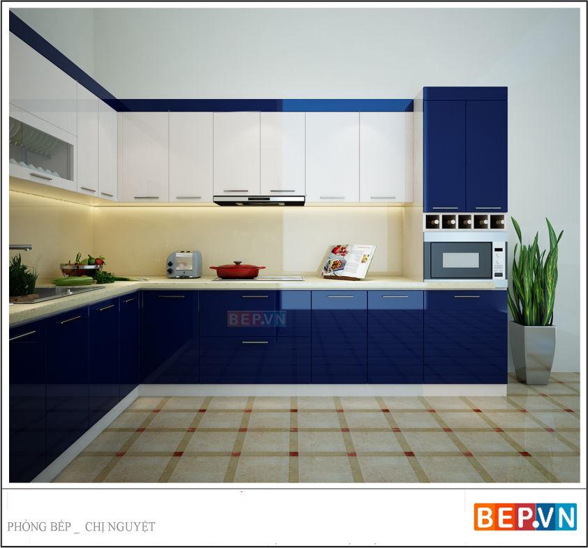 Tủ bếp Acrylic chị Nguyệt Anh