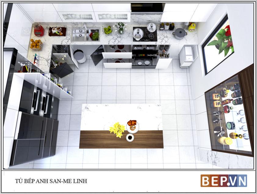 Tủ bếp Acrylic anh San - Mê Linh