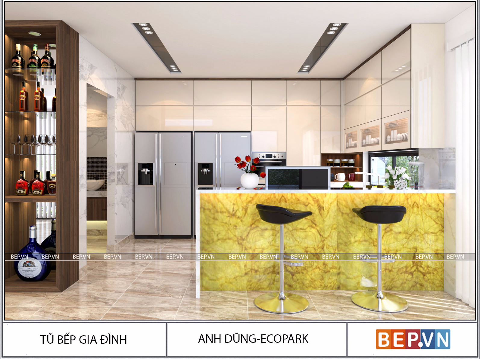 Tủ bếp Acrlyic anh Dũng Ecopark