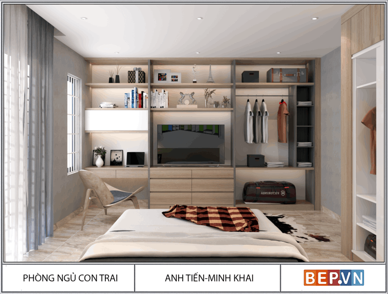 Thiết kế phòng ngủ anh Tiến - Minh khai Thiết kế phòng ngủ anh Tiến - Minh khai