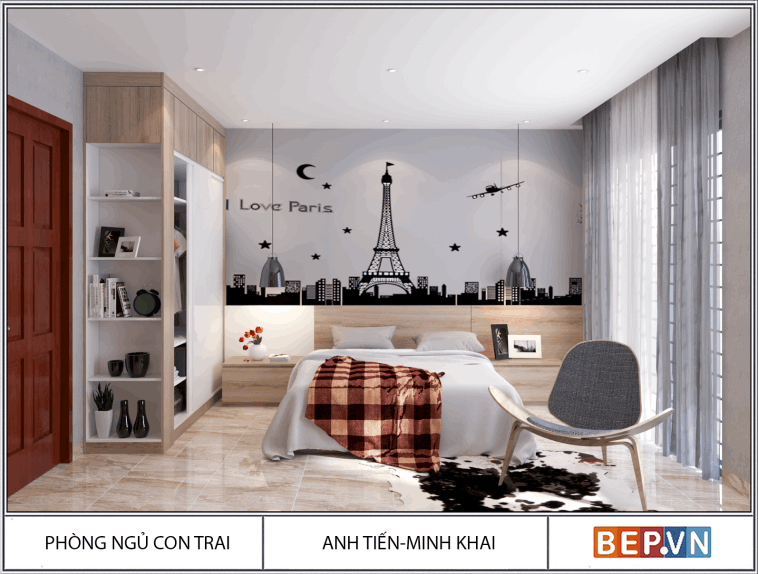 Thiết kế phòng ngủ anh Tiến - Minh khai Thiết kế phòng ngủ anh Tiến - Minh khai