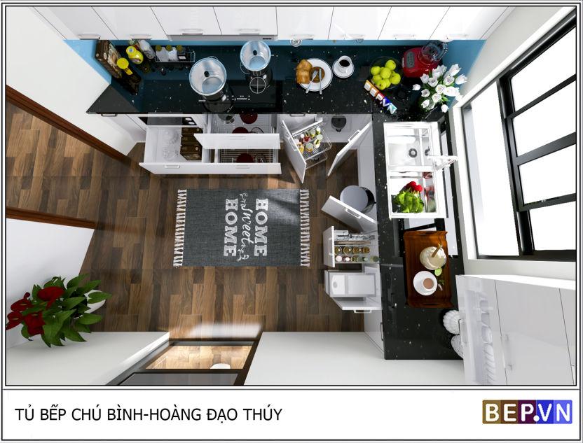 Tủ bếp Acrylic chữ L chú Bình hoàng đạo thúy