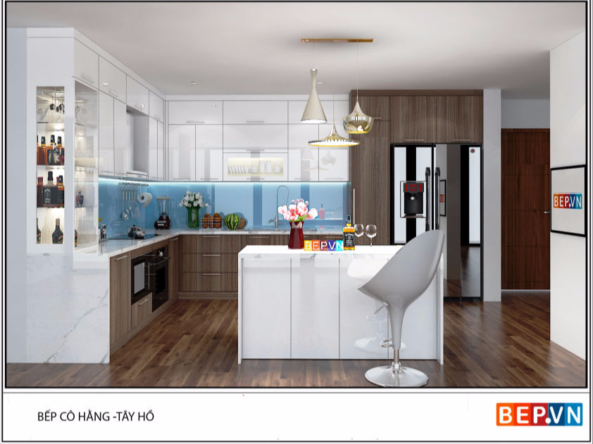Tủ bếp Acrylic cô Hằng - Tây Hồ