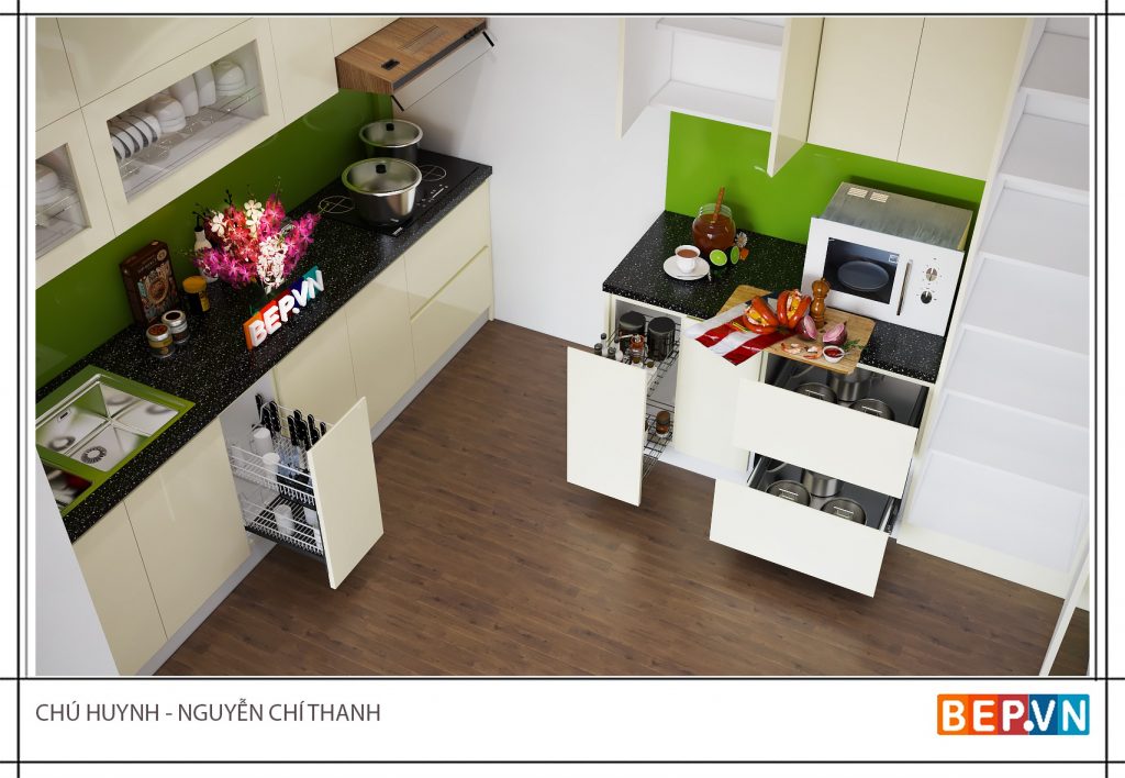 Lựa chọn thiết kế phù hợp không gian cụ thể cho tủ bếp thông minh