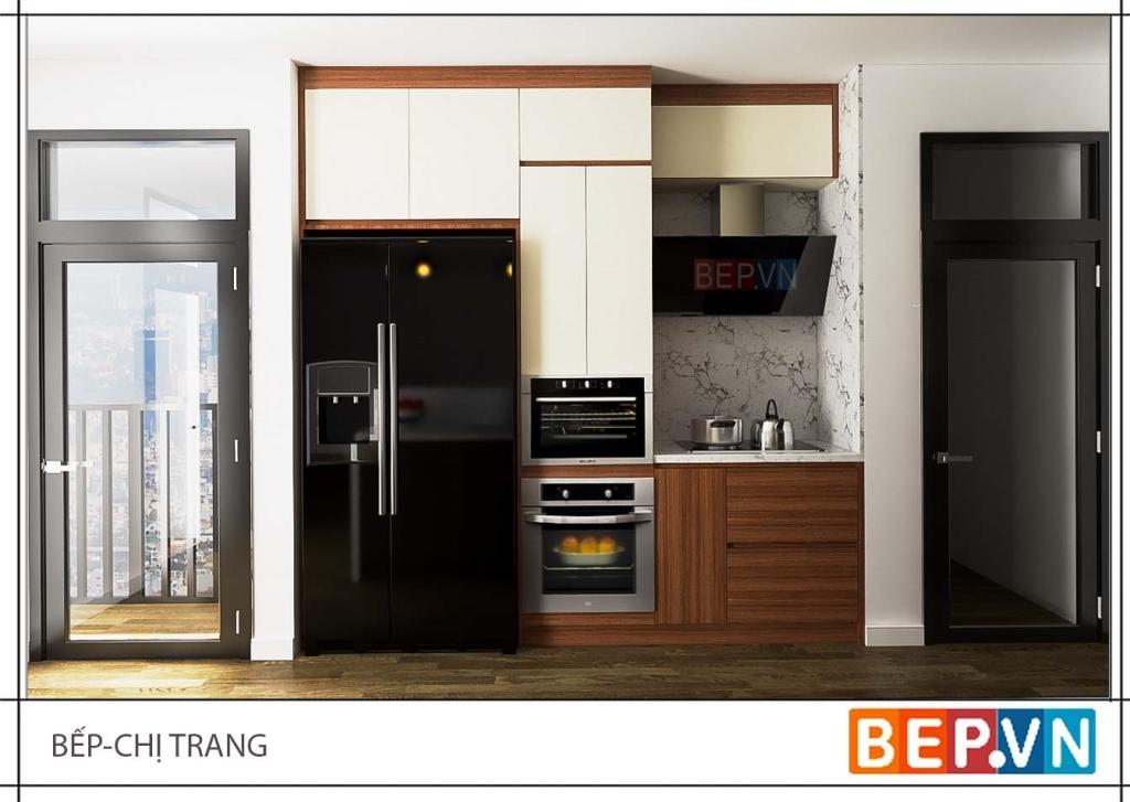 Thiết kế tủ bếp song song theo phong cách hiện đại, đơn giản Thiết kế tủ bếp song song theo phong cách hiện đại, đơn giản