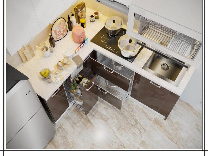 Tủ bếp Acrylic chữ L gia đình Bác Tiến - Bạch mai