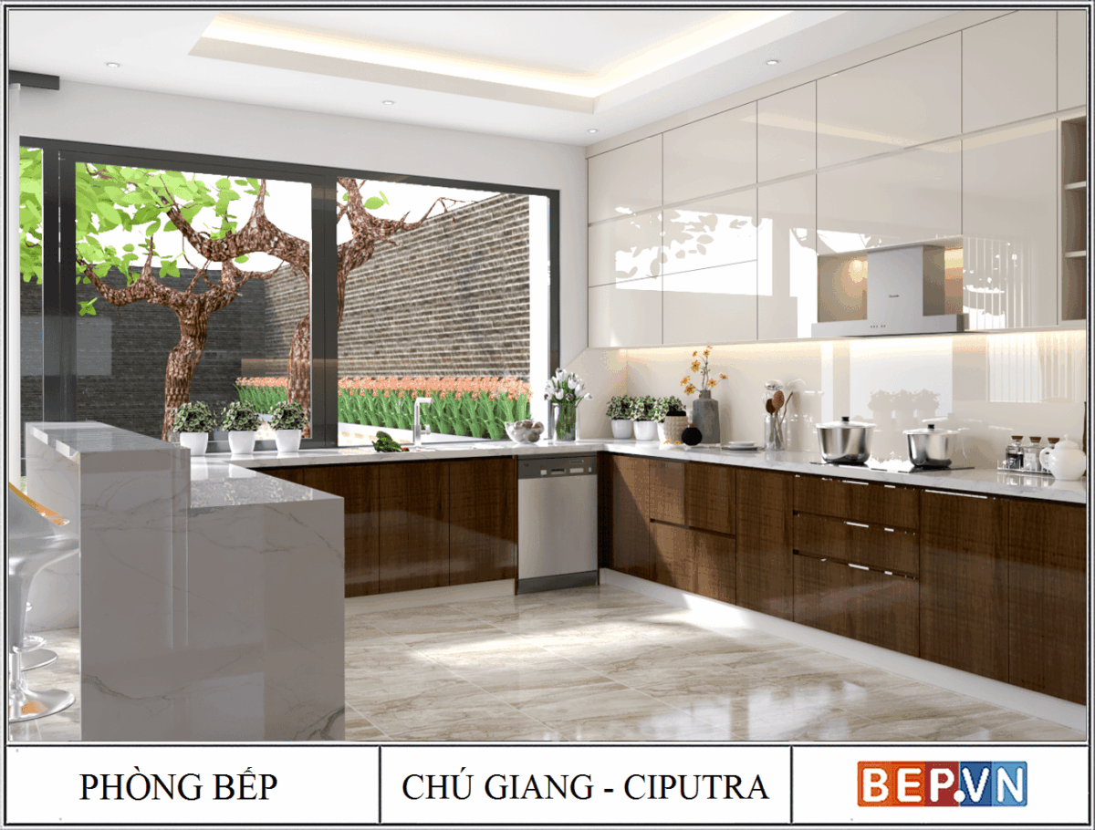 Tủ bếp Acrylic chữ G gia đình chú Giang - CIPUTRA - Hình ảnh 2