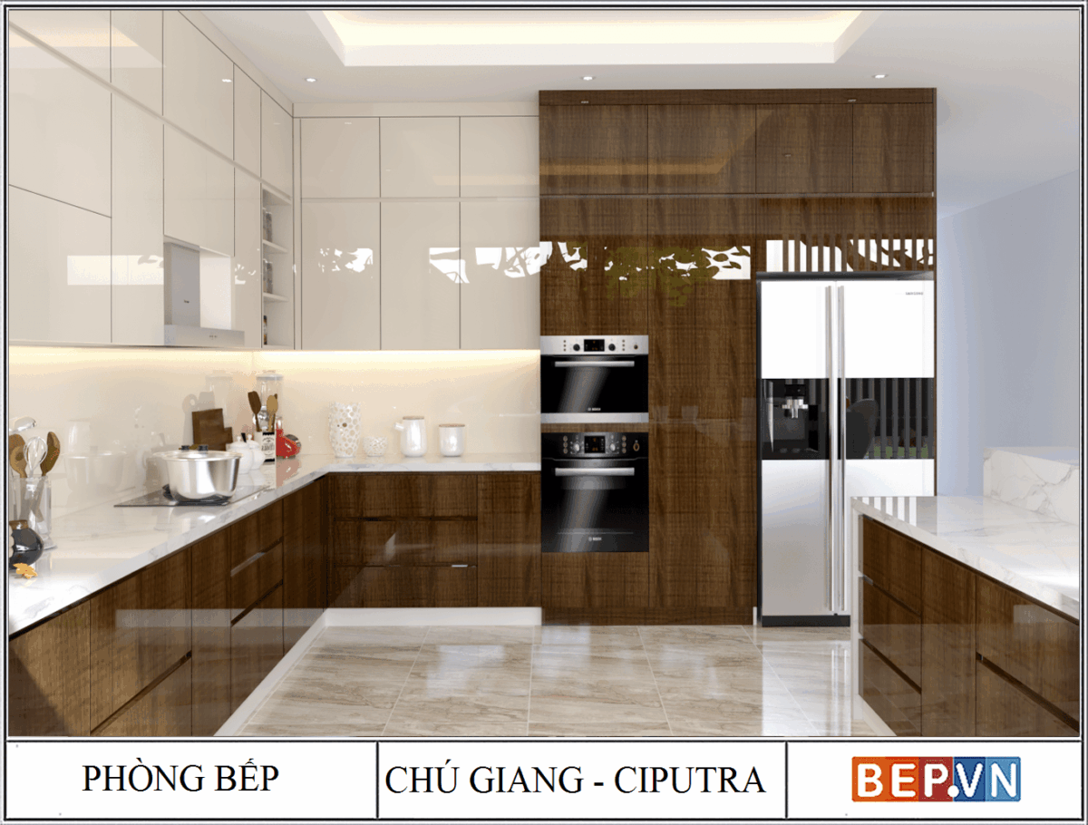 Tủ bếp Acrylic chữ G gia đình chú Giang - CIPUTRA - Hình ảnh 3