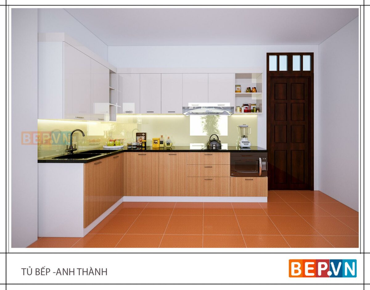 Tủ bếp chữ L gia đình anh Thành - Hình ảnh 2