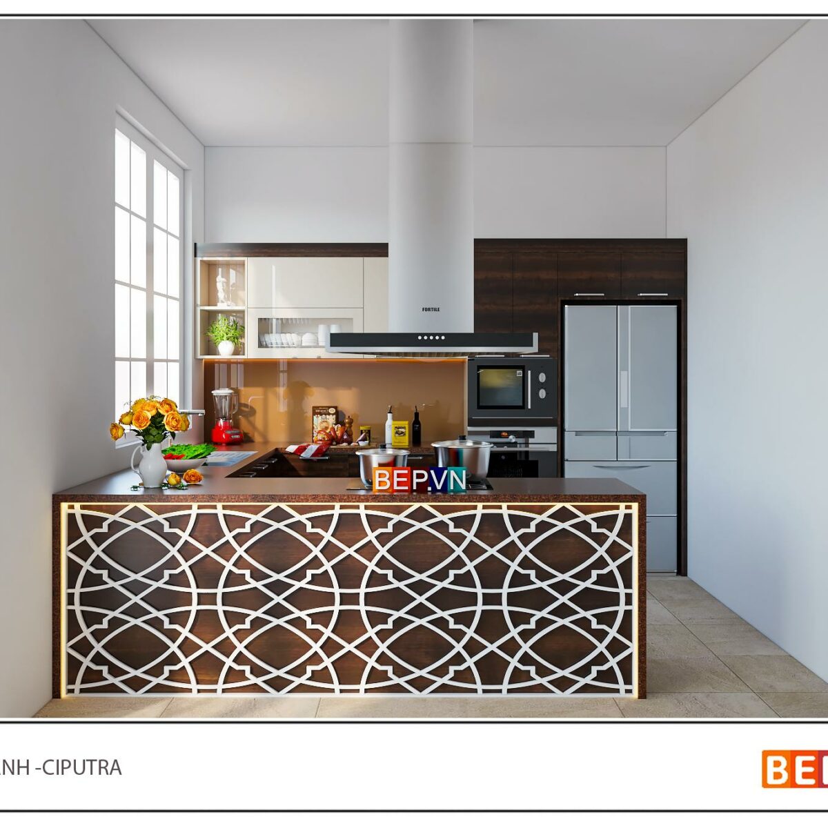 Tủ bếp chữ U gia đình chị Lê Anh