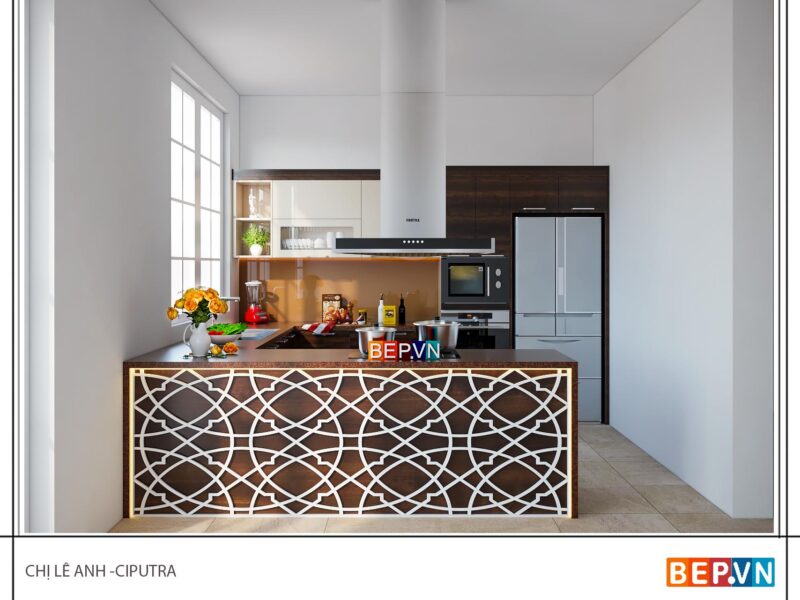 Tủ bếp chữ U gia đình chị Lê Anh