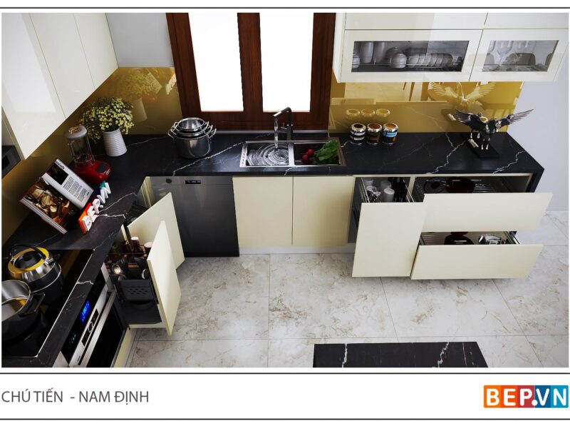 Alternative view of Tủ bếp có bàn đảo gia đình chú Tiến - Nam Định