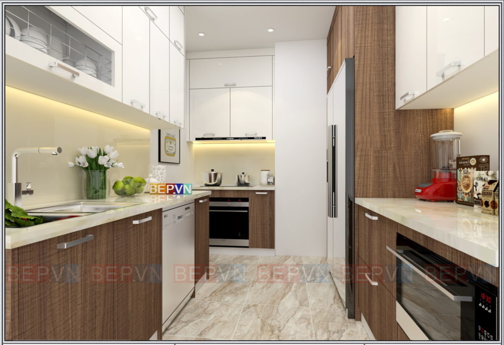 Mẫu thiết kế phòng bếp đẹp được chị em thích thú với những ưu điểm nổi bật