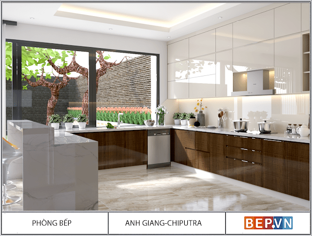 Tủ bếp hiện đại gia đình anh Giang Tủ bếp hiện đại gia đình anh Giang