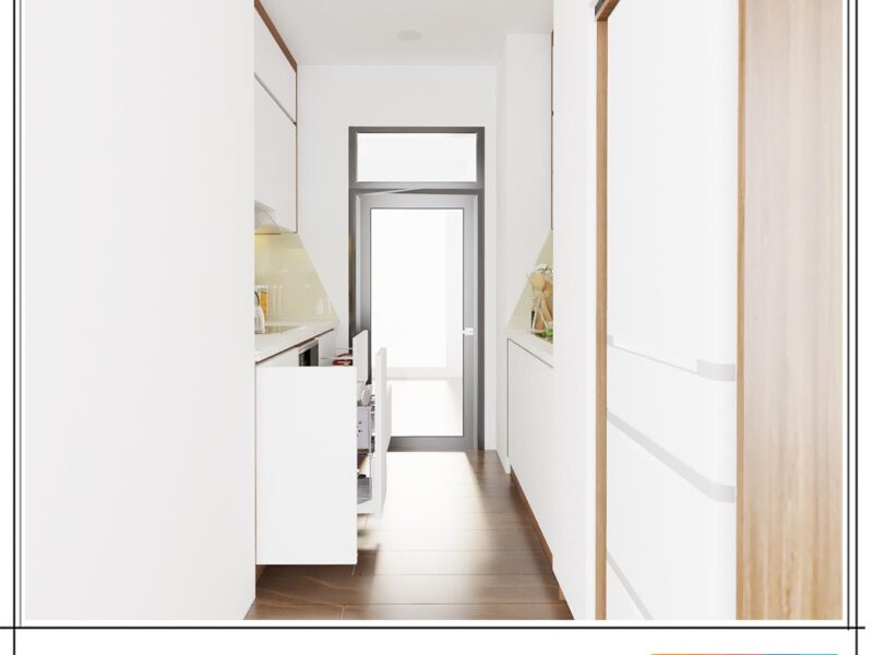 Tủ bếp Laminate song song gia đình chú Thọ