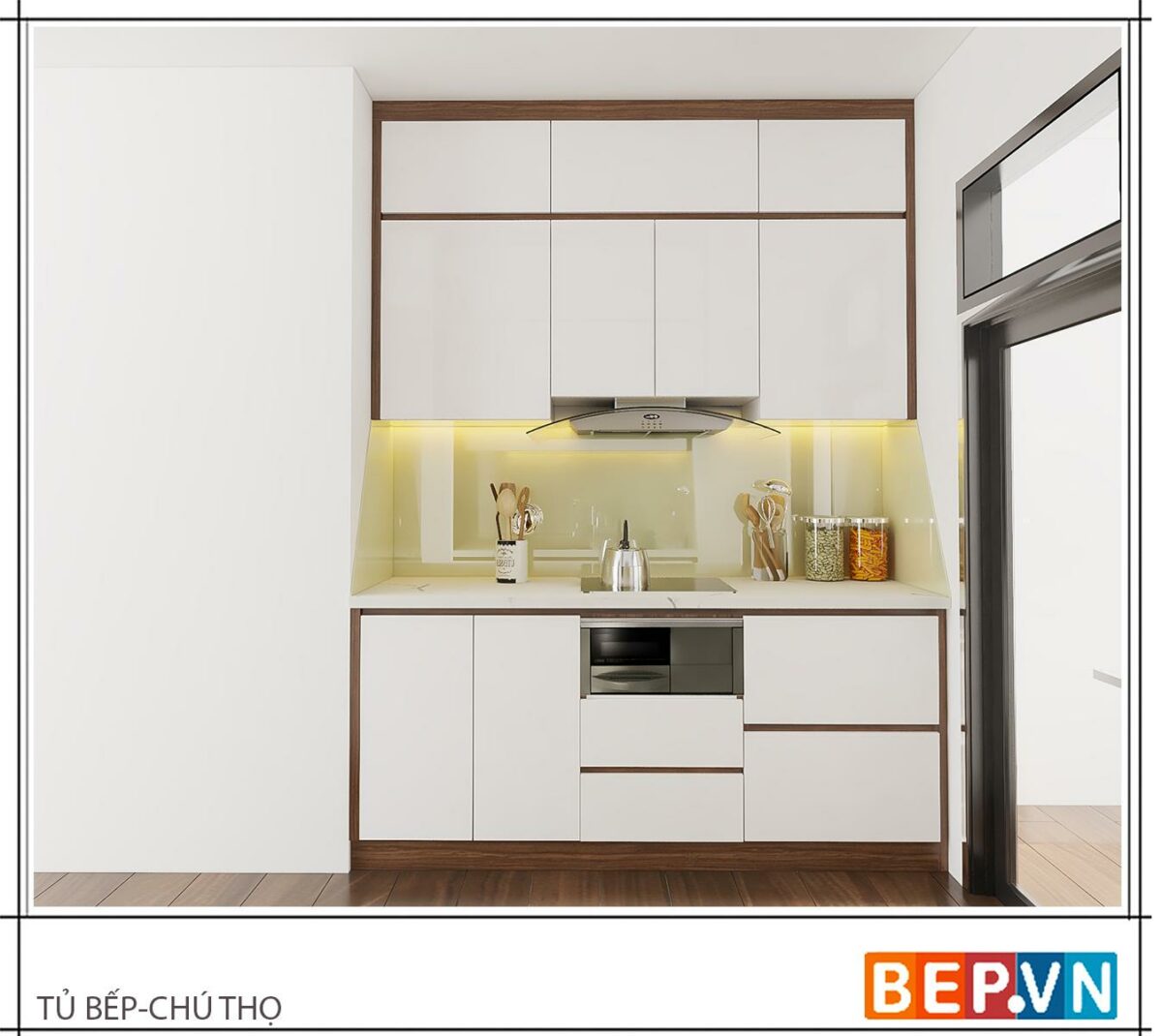 Tủ bếp Laminate song song gia đình chú Thọ - Hình ảnh 3