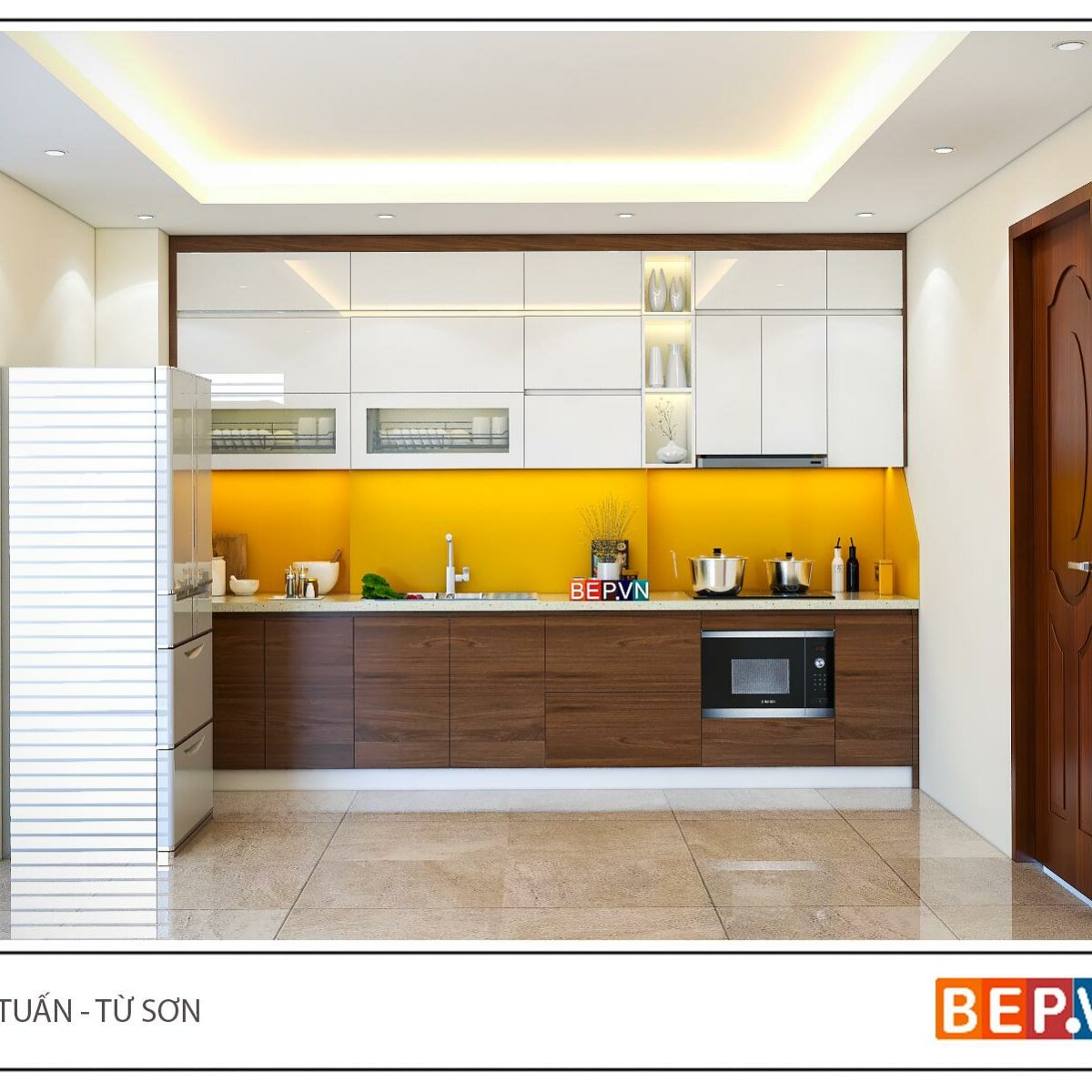 Tủ bếp thẳng gia đình anh Tuấn - Bắc Ninh