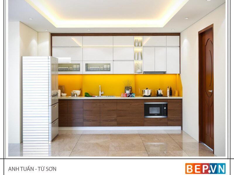Tủ bếp thẳng gia đình anh Tuấn - Bắc Ninh