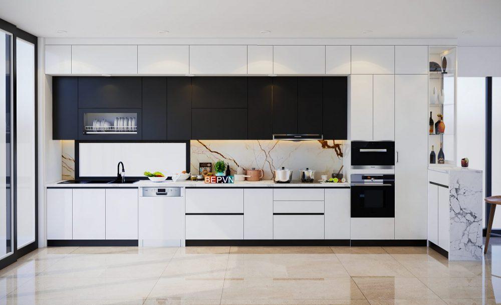 Tủ bếp Acrylic thẳng gia đình chị Ngân - Gamuda