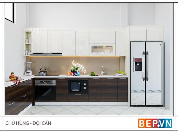 Tủ bếp chữ L chú Hưng - Đội cấn