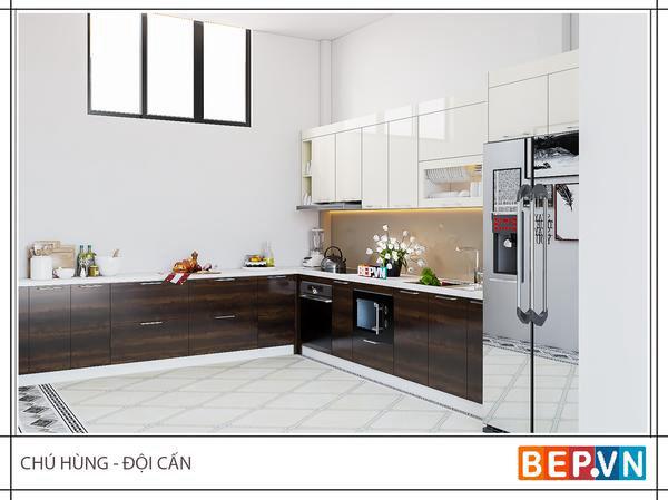 Tủ bếp chữ L chú Hưng - Đội cấn
