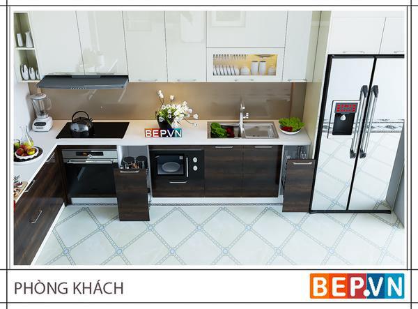 Tủ bếp chữ L chú Hưng - Đội cấn
