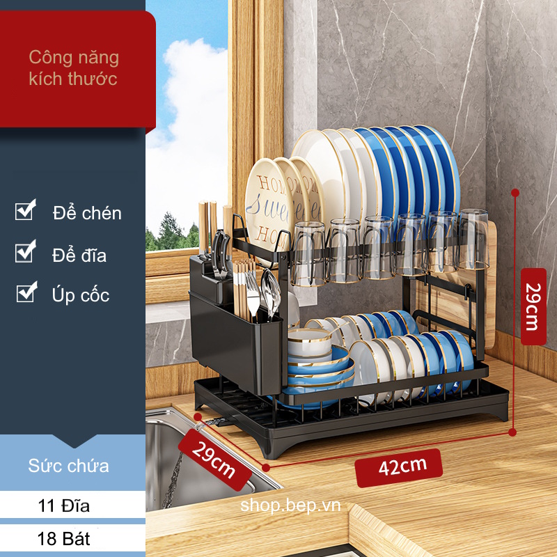 giá để bát đĩa tiện lợi thông minh trên mặt bàn bếp
