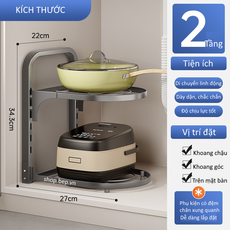 kệ để xoong nồi, chảo tiện ích
