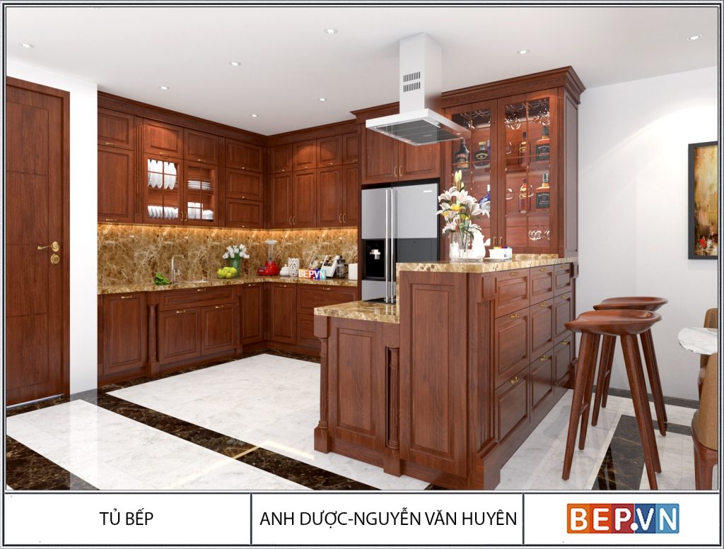 So sánh giá tủ bếp acrylic với giá tủ bếp gỗ tự nhiên