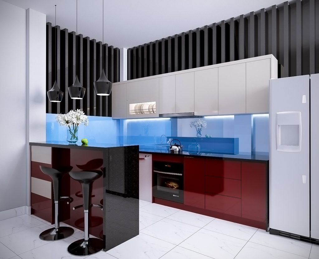 So sánh giá tủ bếp acrylic với giá tủ bếp gỗ tự nhiên