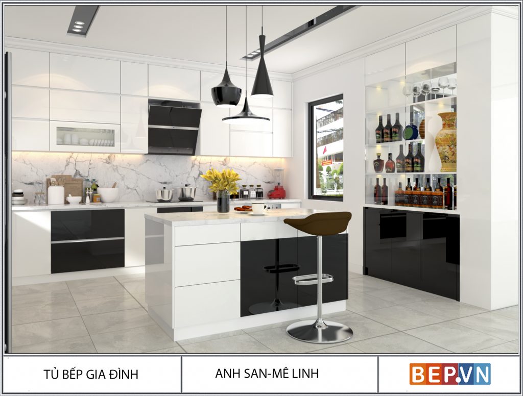 Bàn đảo bếp phù hợp với không gian nhà bếp sẻ mang lại nhiều lợi ích thiết thực.