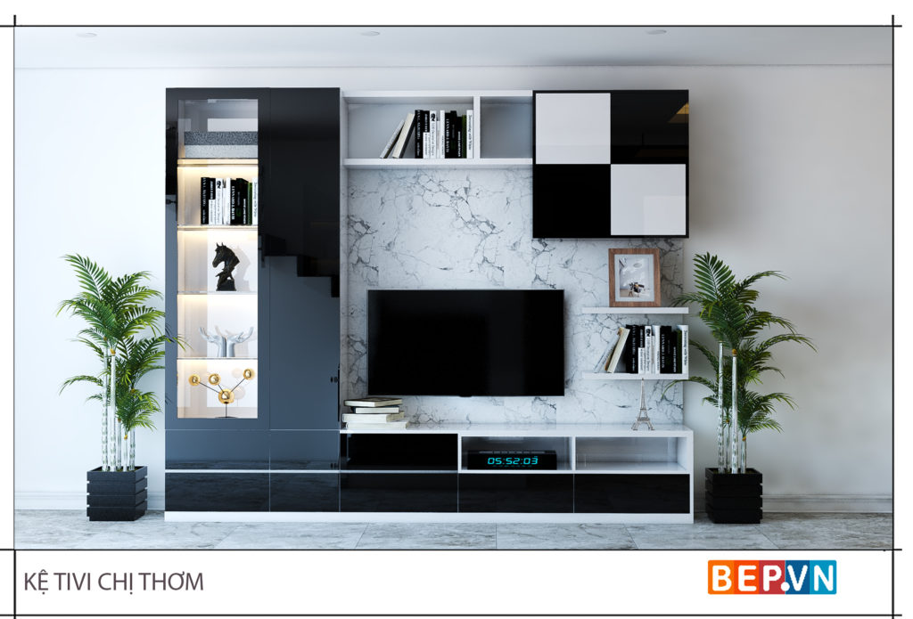 Thiết kế kệ ti vi đơn giản, hiện đại
