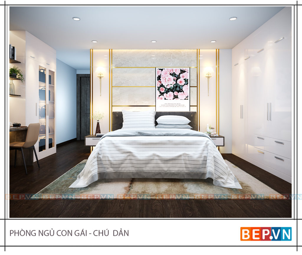 thiết kế nội thất phòng ngủ con gái