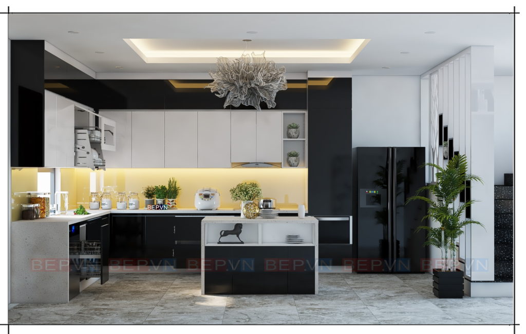 thiết kế tủ bếp hiện đại, tiện nghi
