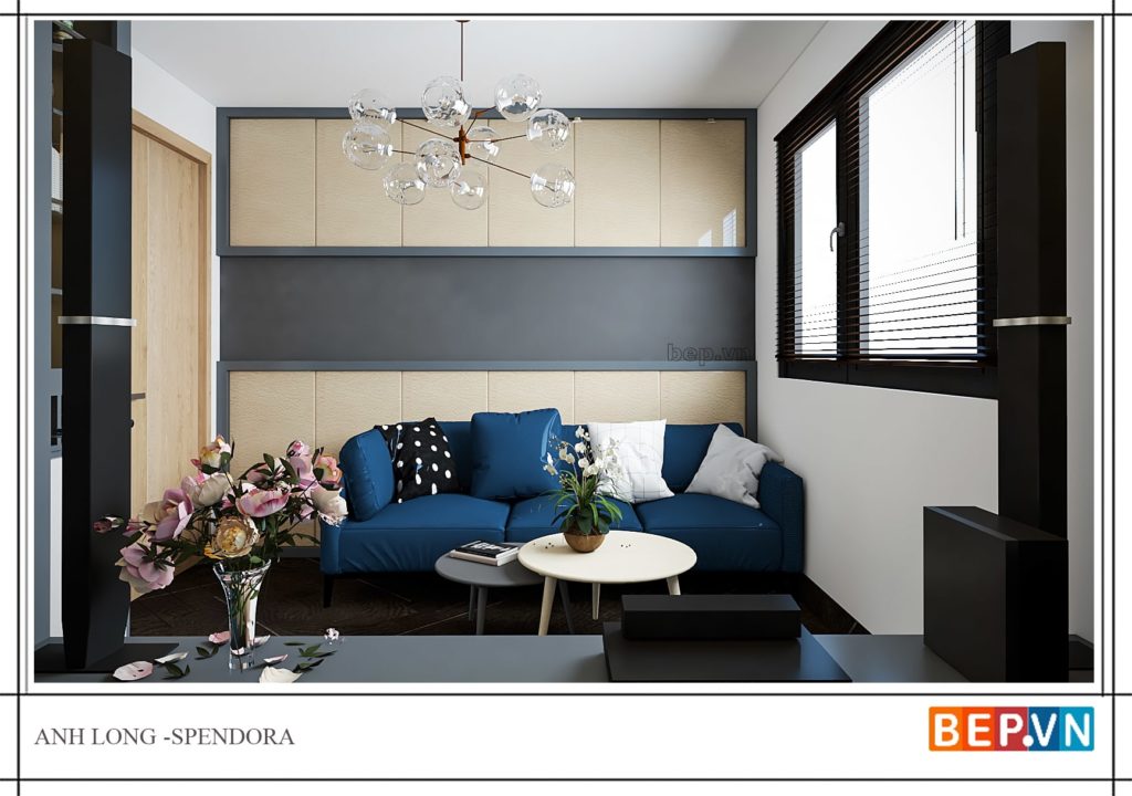 mot bo ghe sofa xanh noi bat an tuong