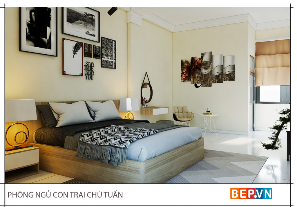 thiết kế nội thất phòng ngủ con trai