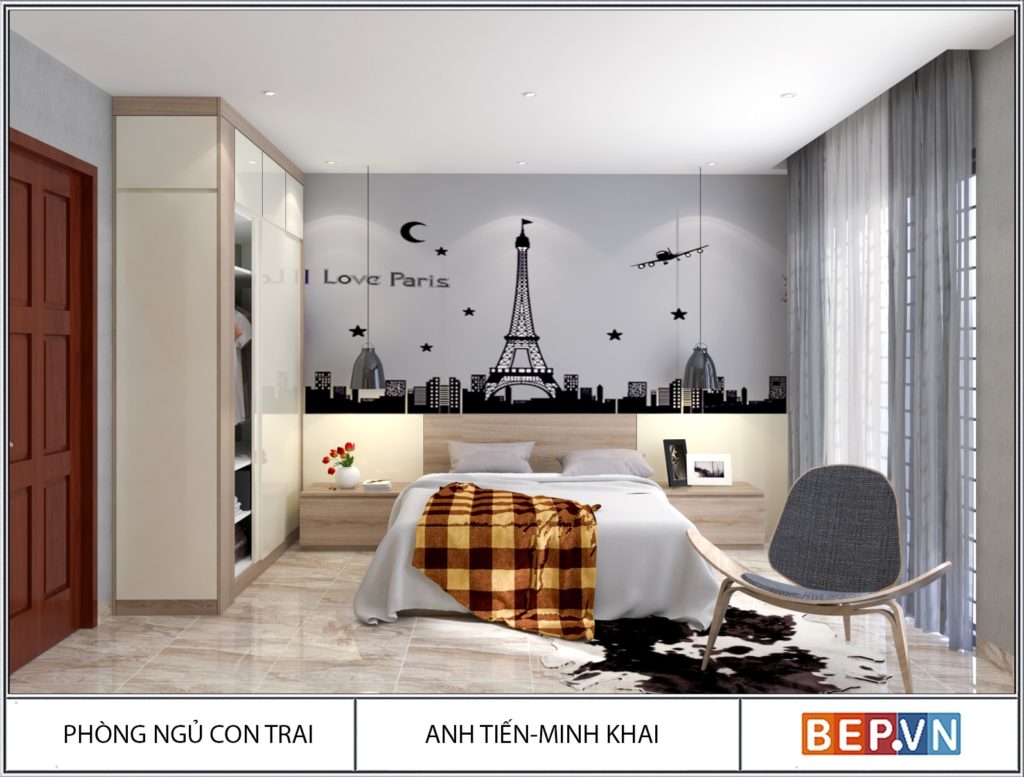 thiết kế nội thất phòng ngủ bé trai