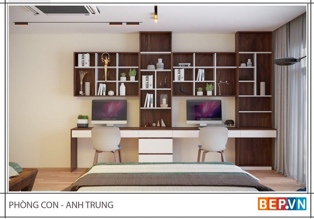 thiết kế bàn học cho phòng ngủ con