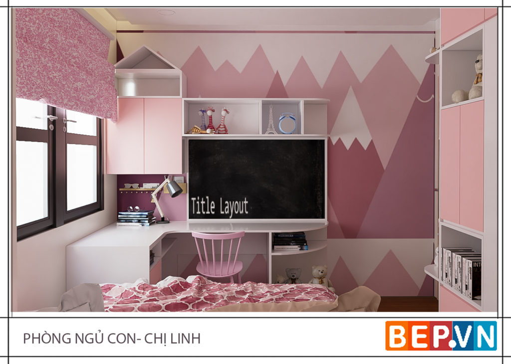 Thiết kế phòng ngủ bé gái nhà chị Linh