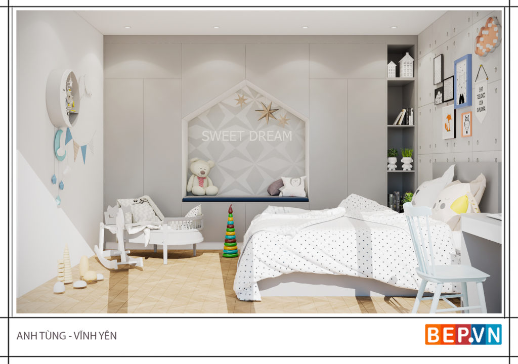 Trang trí nội thất dễ thương phù hợp với độ tuổi của bé