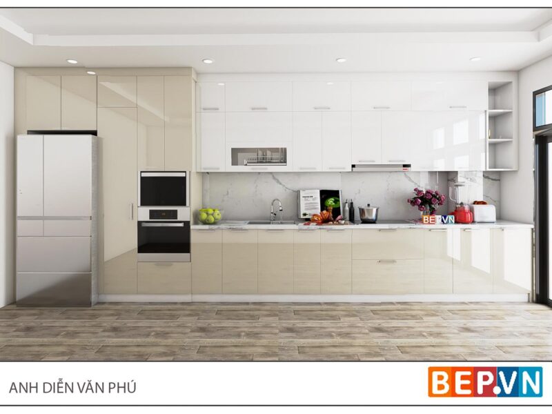 Tủ bếp Acrylic chữ I gia đình anh Diễn.