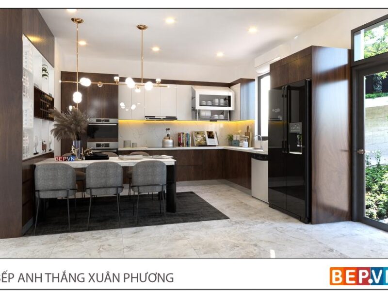 Tủ bếp chữ L gia đình anh Thắng - Xuân Phương