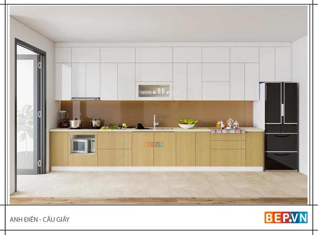 Tủ bếp melamine hiện đại