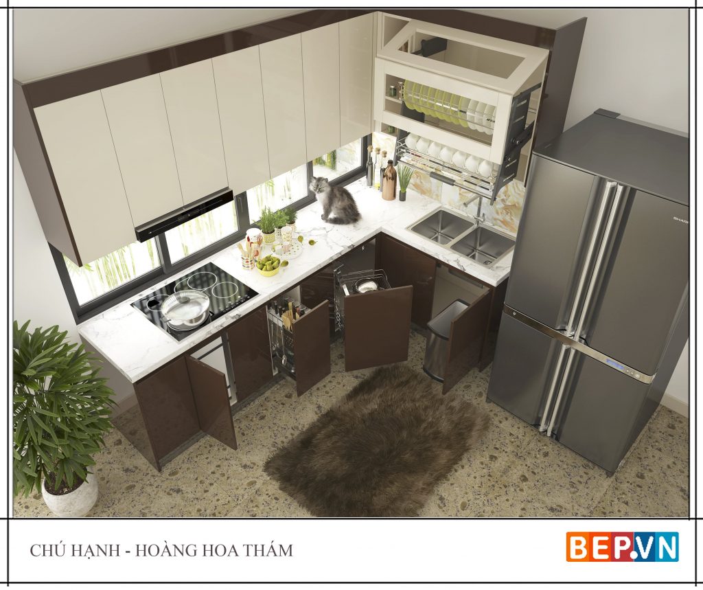 Tủ bếp đẹp hiện đại gia đình chú Hạnh Tủ bếp đẹp hiện đại gia đình chú Hạnh