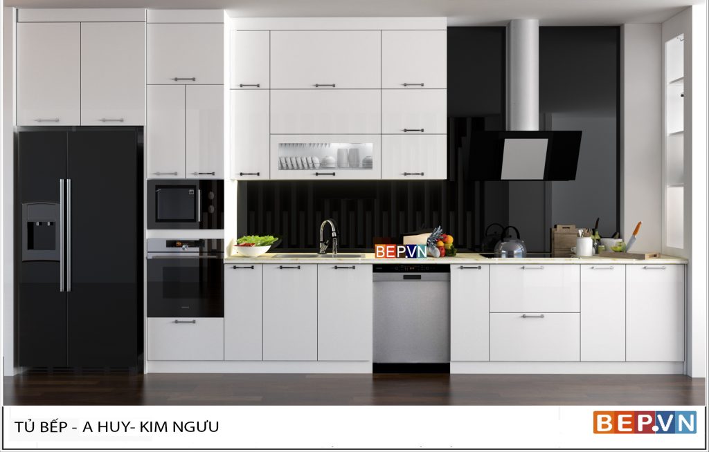 Thiết kế tủ bếp chữ i đẹp mê ly
