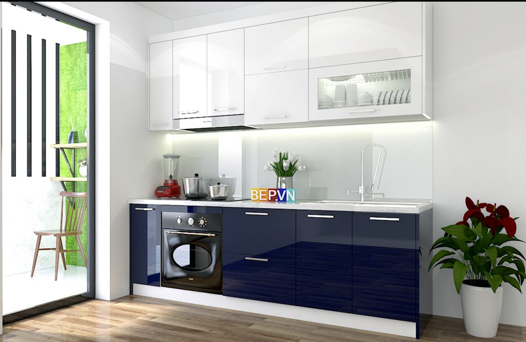 Thiết kế tủ bếp chữ i đẹp mê ly