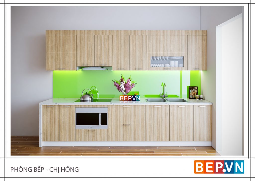 Thiết kế tủ bếp chữ i đẹp mê ly